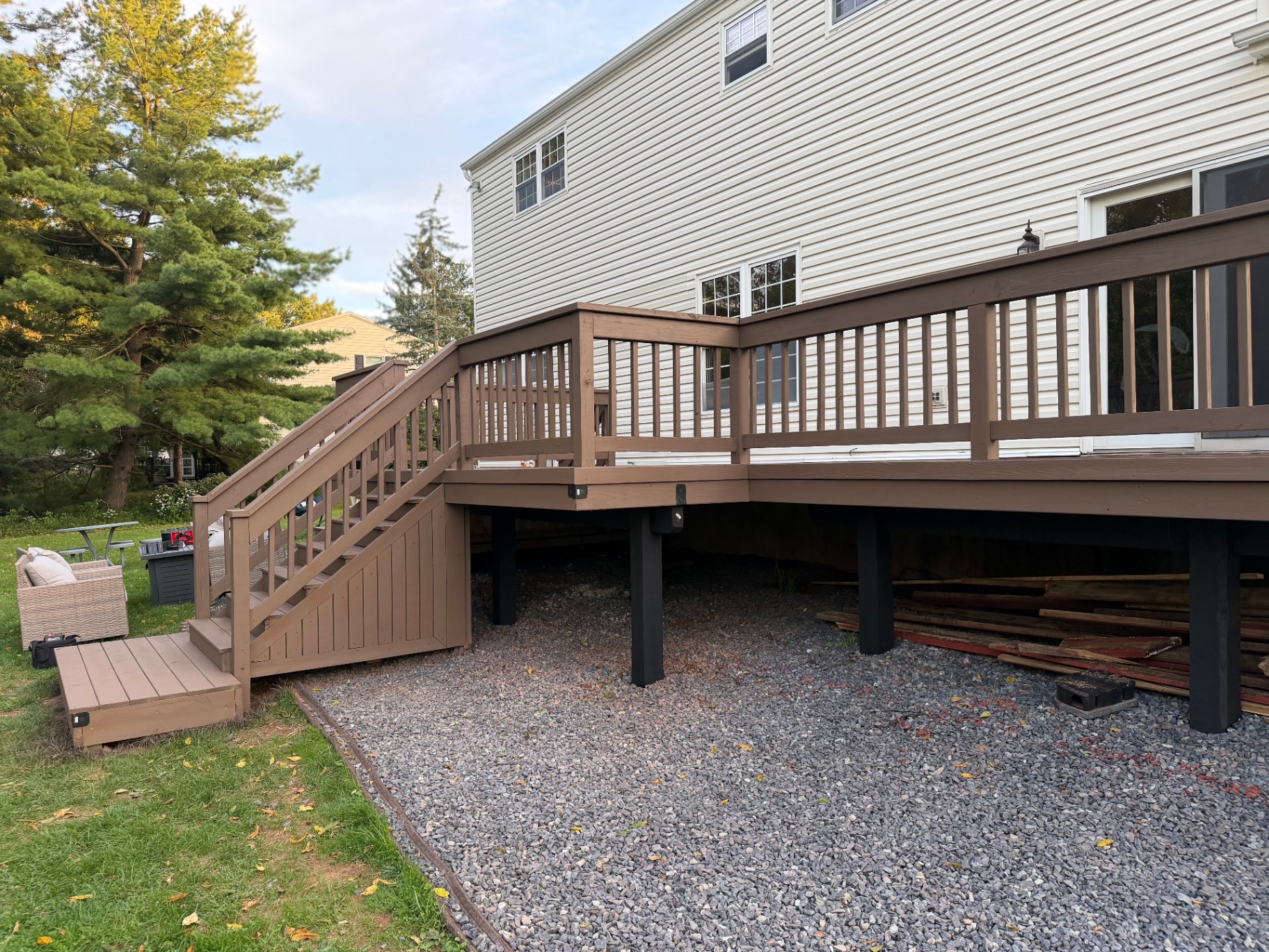 Deck Build & Stain — Side View